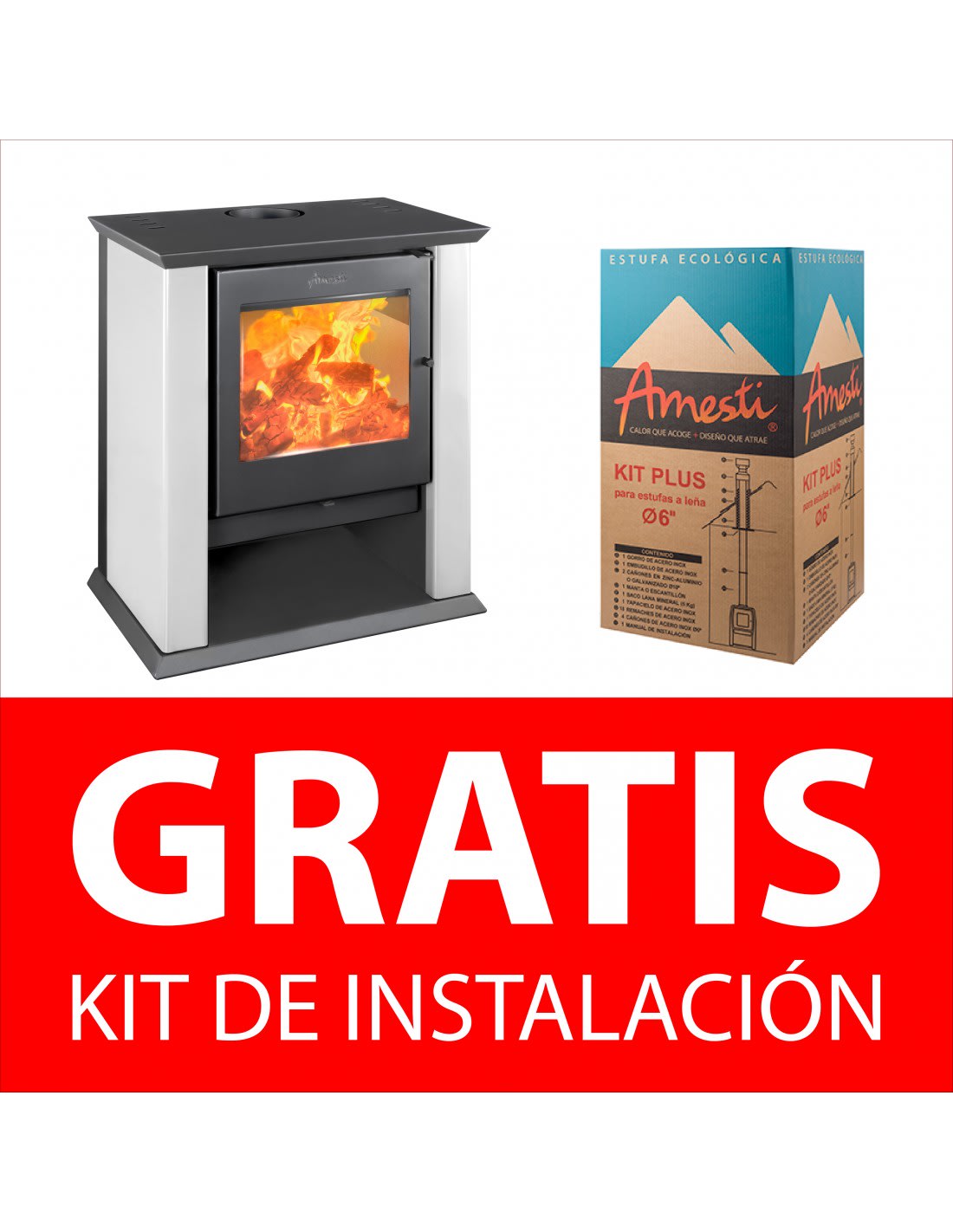 COMBO ESTUFA CLASSIC 500 BLANCO + KIT DE INSTALACIÓN GRATIS